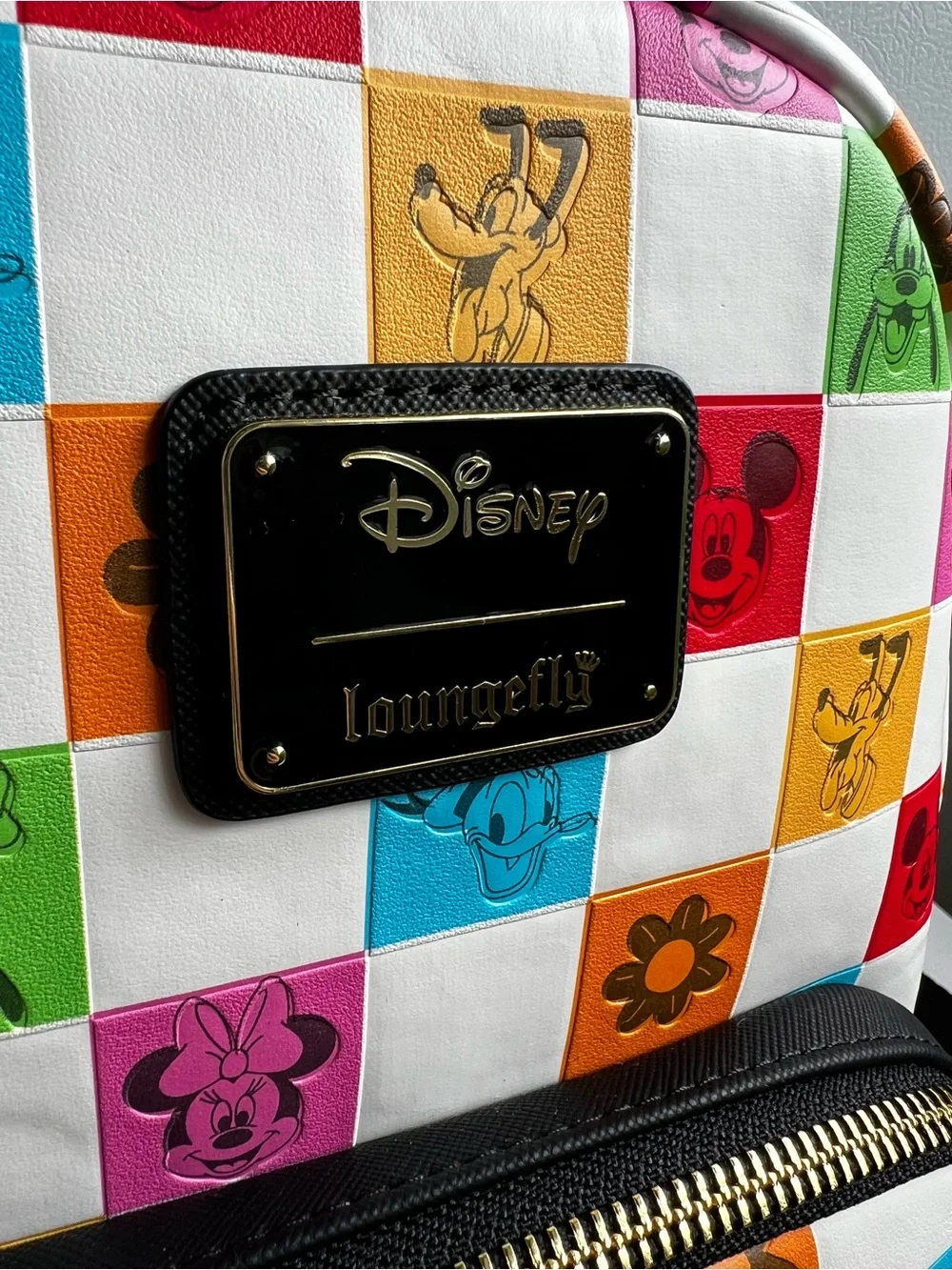 Disney x Loungefly Multicolor Checkerboard Mini Backpack